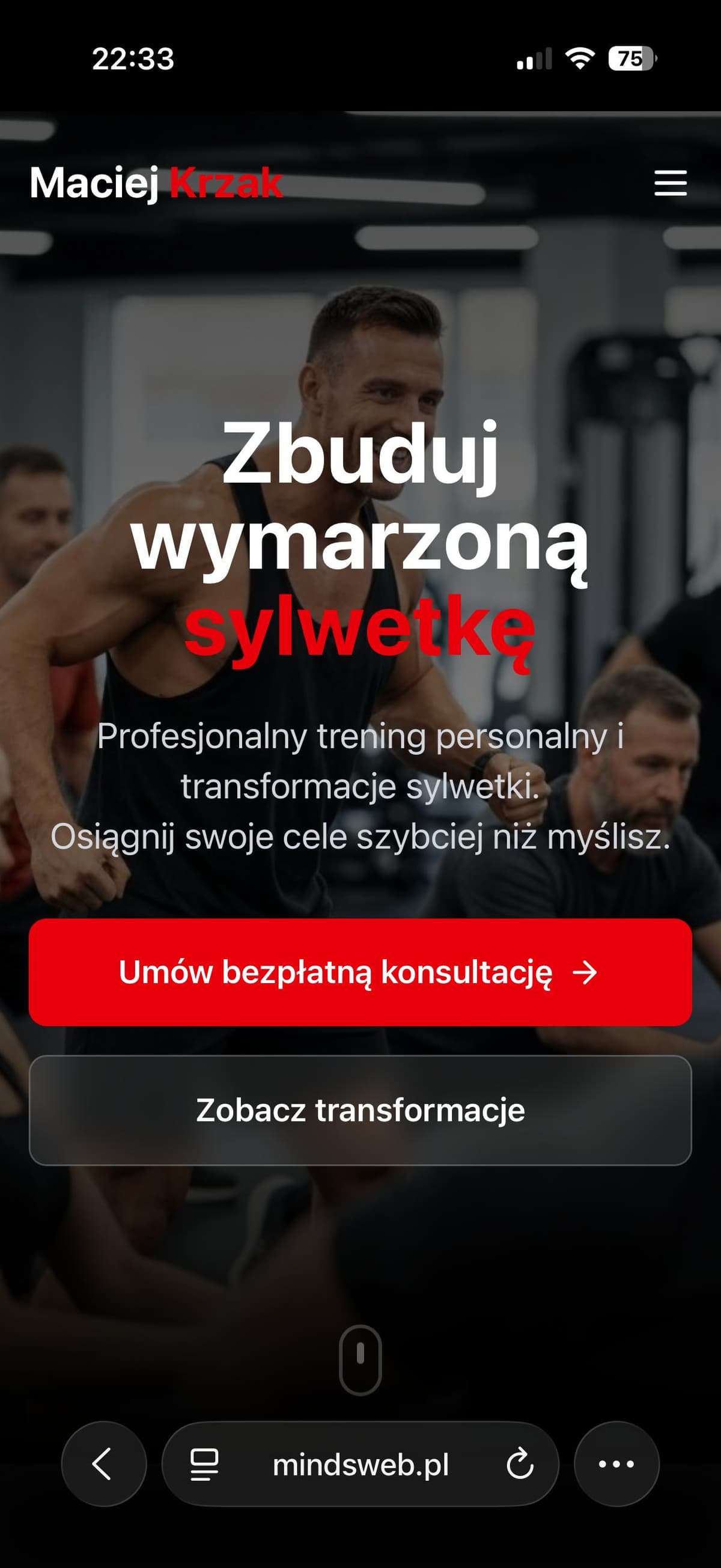 Trener Maciej Krzak - Profesjonalny trening personalny i transformacje sylwetki